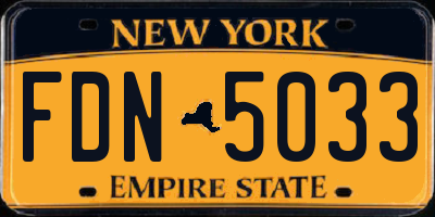 NY license plate FDN5033