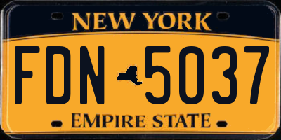 NY license plate FDN5037