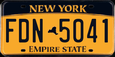 NY license plate FDN5041