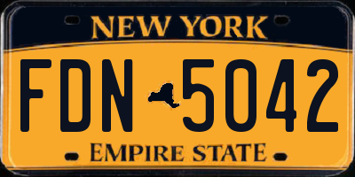 NY license plate FDN5042