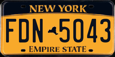 NY license plate FDN5043