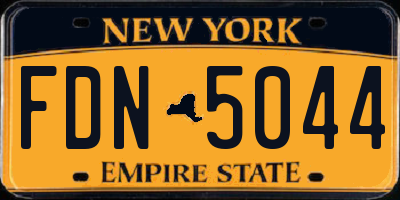 NY license plate FDN5044