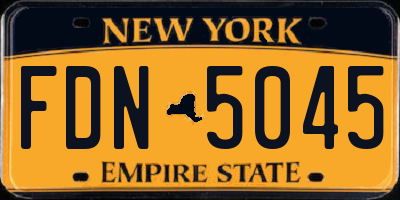 NY license plate FDN5045
