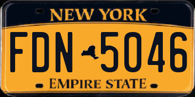 NY license plate FDN5046