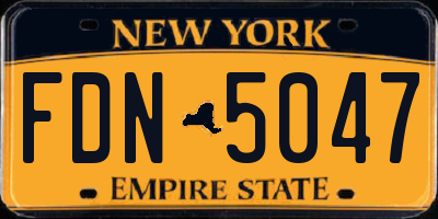 NY license plate FDN5047