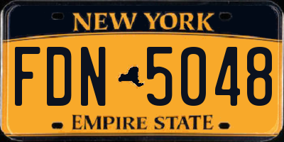 NY license plate FDN5048