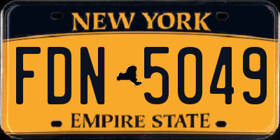 NY license plate FDN5049