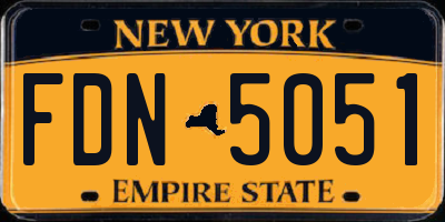 NY license plate FDN5051