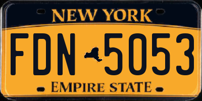 NY license plate FDN5053