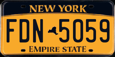 NY license plate FDN5059