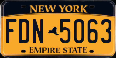 NY license plate FDN5063