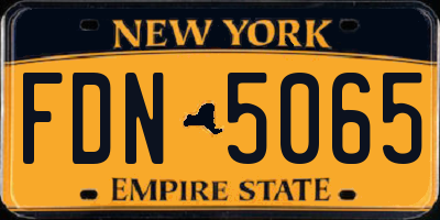 NY license plate FDN5065
