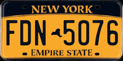NY license plate FDN5076