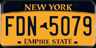 NY license plate FDN5079