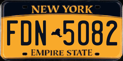 NY license plate FDN5082