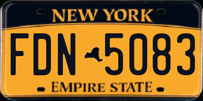 NY license plate FDN5083
