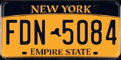 NY license plate FDN5084