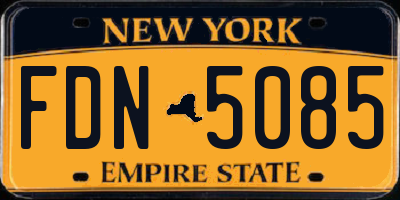 NY license plate FDN5085