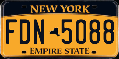 NY license plate FDN5088