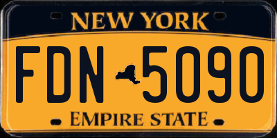 NY license plate FDN5090