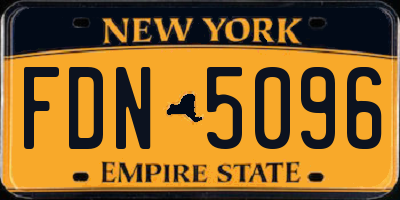 NY license plate FDN5096