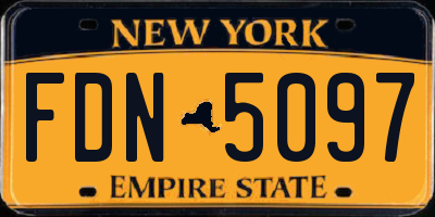 NY license plate FDN5097
