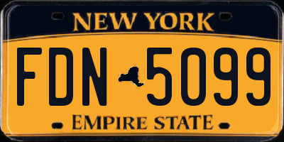 NY license plate FDN5099
