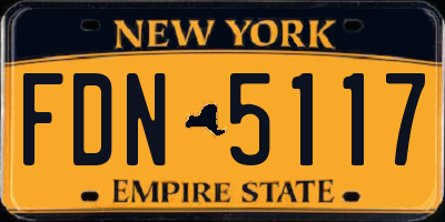 NY license plate FDN5117
