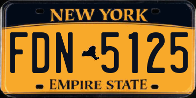 NY license plate FDN5125