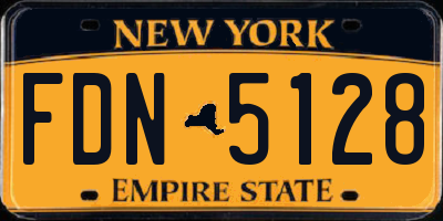 NY license plate FDN5128