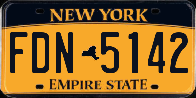 NY license plate FDN5142