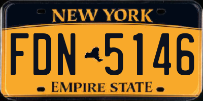 NY license plate FDN5146