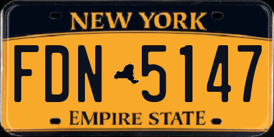 NY license plate FDN5147