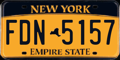NY license plate FDN5157