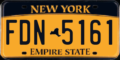 NY license plate FDN5161
