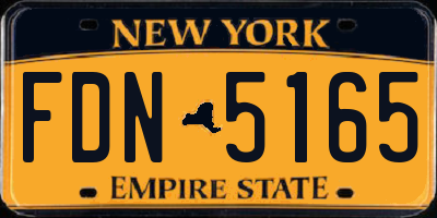 NY license plate FDN5165