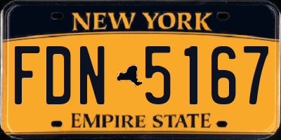 NY license plate FDN5167