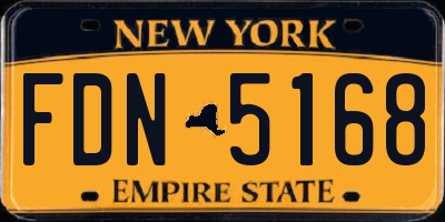 NY license plate FDN5168