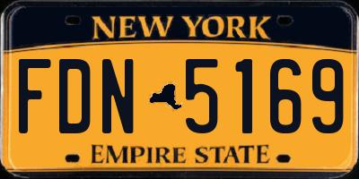 NY license plate FDN5169