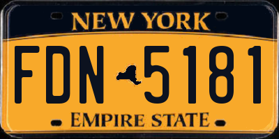 NY license plate FDN5181