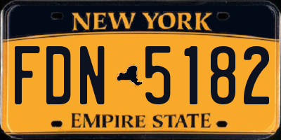 NY license plate FDN5182