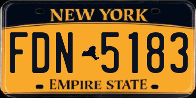 NY license plate FDN5183