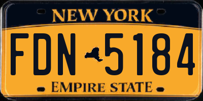 NY license plate FDN5184