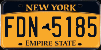 NY license plate FDN5185