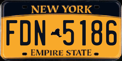 NY license plate FDN5186