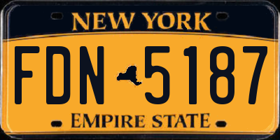 NY license plate FDN5187