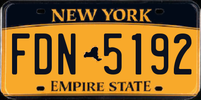 NY license plate FDN5192