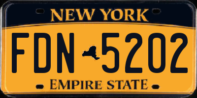 NY license plate FDN5202