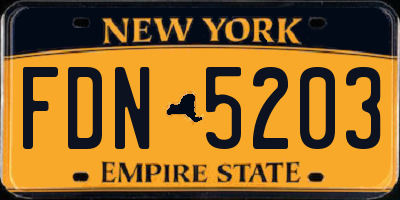 NY license plate FDN5203