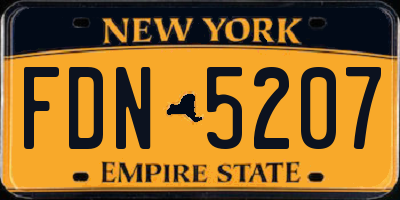 NY license plate FDN5207